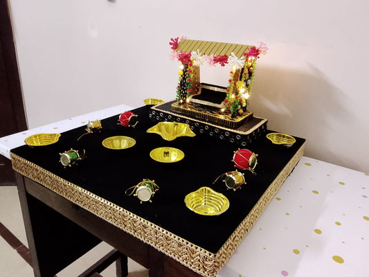 Traditional Handmade Mehndi Décor Set – Floral Jhoola Theme