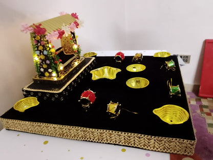Traditional Handmade Mehndi Décor Set – Floral Jhoola Theme