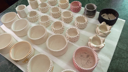 Minimalist Ribbed Ceramic Pot