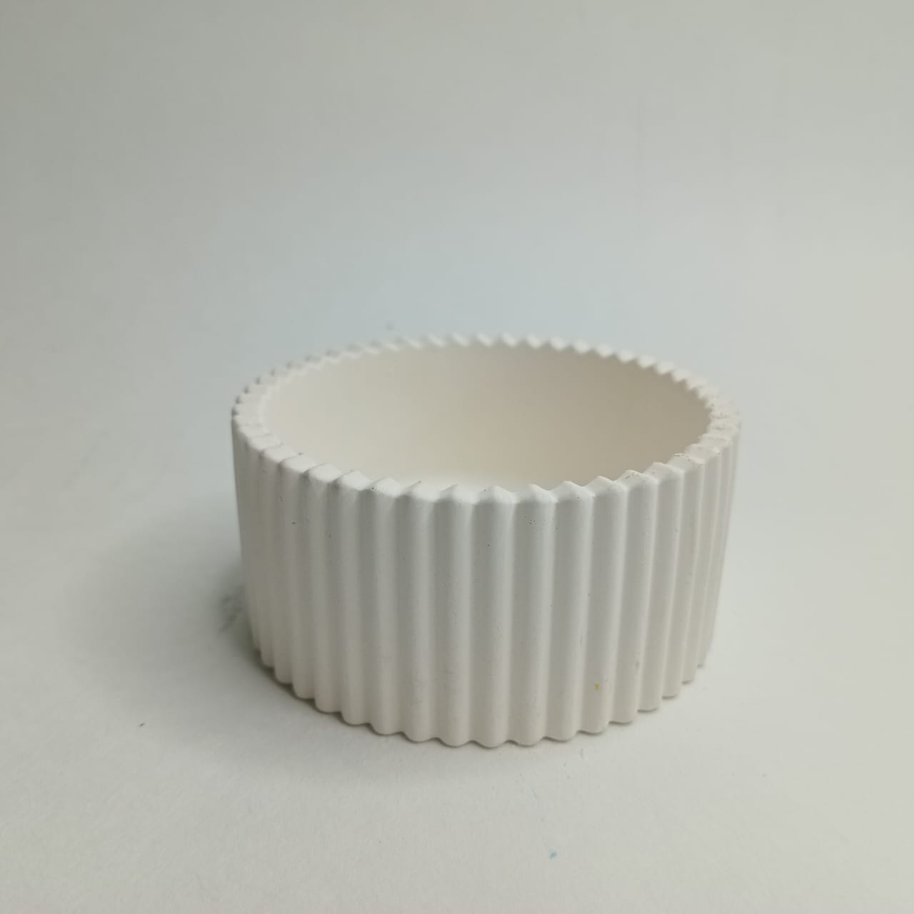 Minimalist Ribbed Ceramic Pot