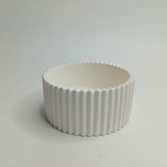 Minimalist Ribbed Ceramic Pot