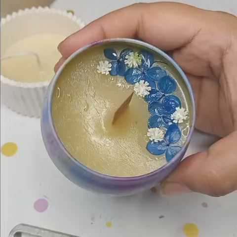 Real Flower Scented Soy Wax Candle in Tin Jar – Nature’s Beauty by WickLit2025